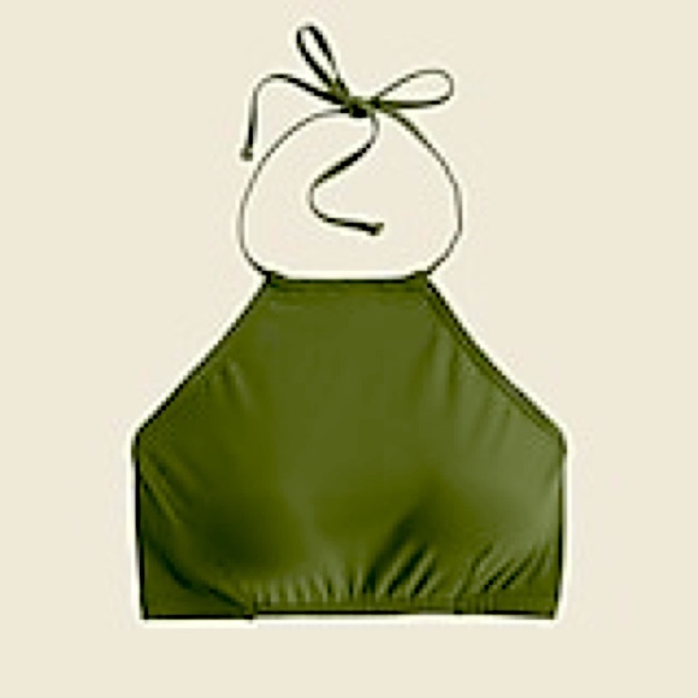 Olive Green JCrew Bikini Top NWT Size M